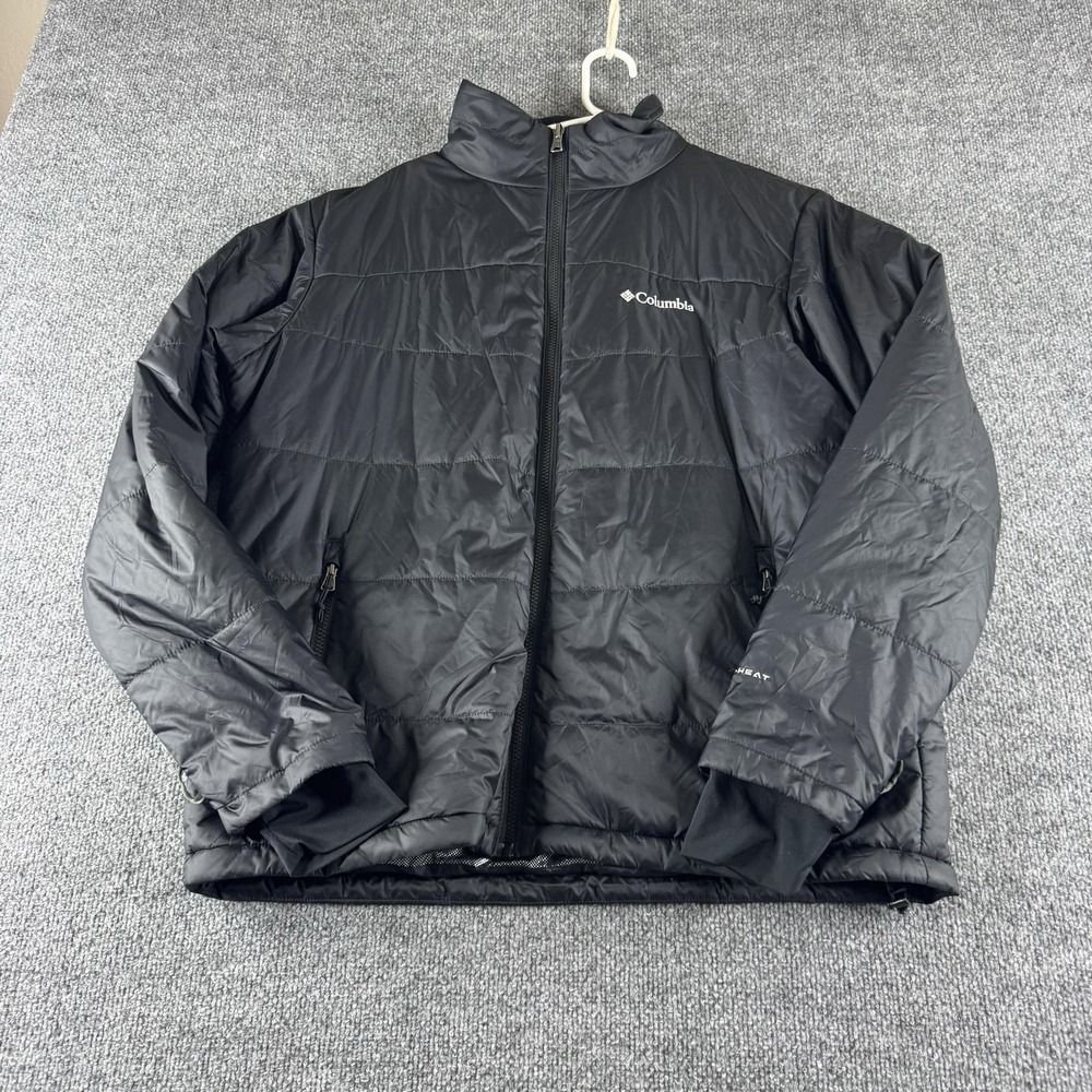 Columbia Jacket Mens L Black Omni-Heat Interchange Puffer Full Zip Outdoor